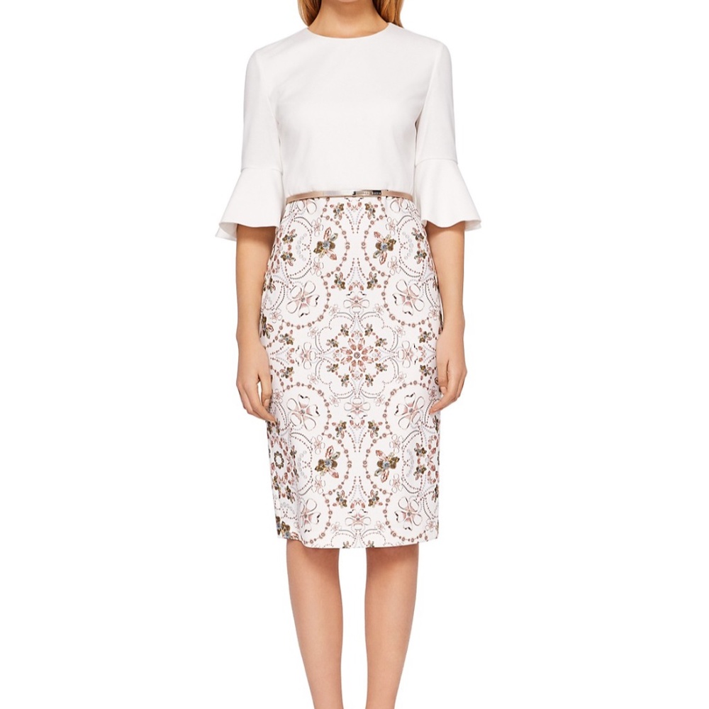 Ted Baker Barbz Majestic Embellished Dress In Ivory - Size 2 (US 6)
